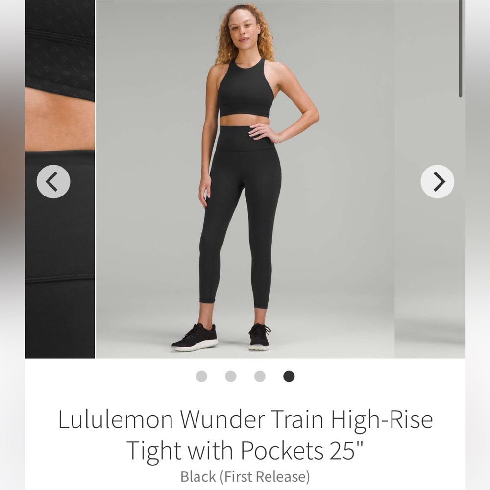 Lululemon Wunder Train High-Rise Tight with Pockets 25"
Black Size 6